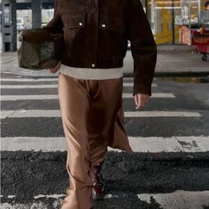 Zara champagne Midi Skirt